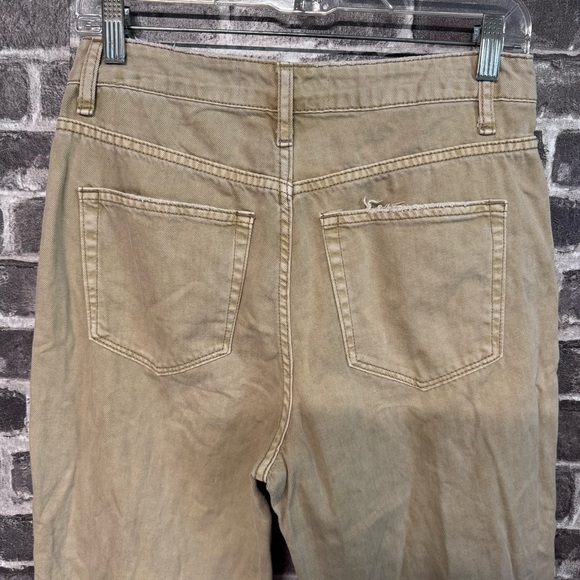 Bridge by Gly mom jeans red clay tan distressed raw hem - Picture 8 of 10